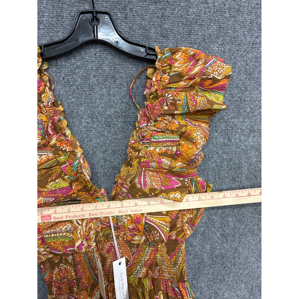 Love The Label Anthropologie Paisley Floral Ruffle‎ Maxi Dress NWT Small - Picture 5 of 5